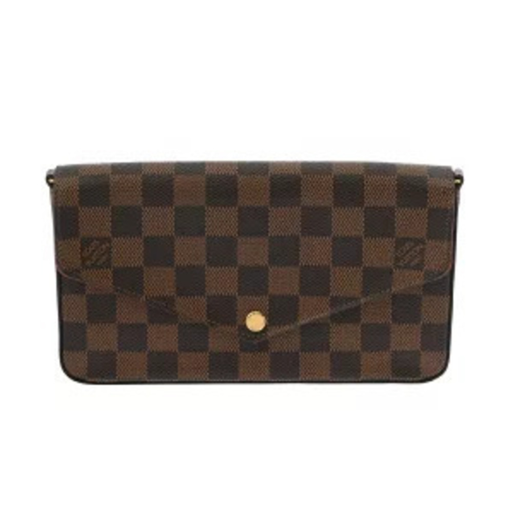 Louis Vuitton Damier Pochette Felicie Canvas Shoulder Bag Brown